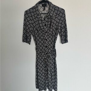 Laundry By Shelli Segal Black and White Geometric Dress